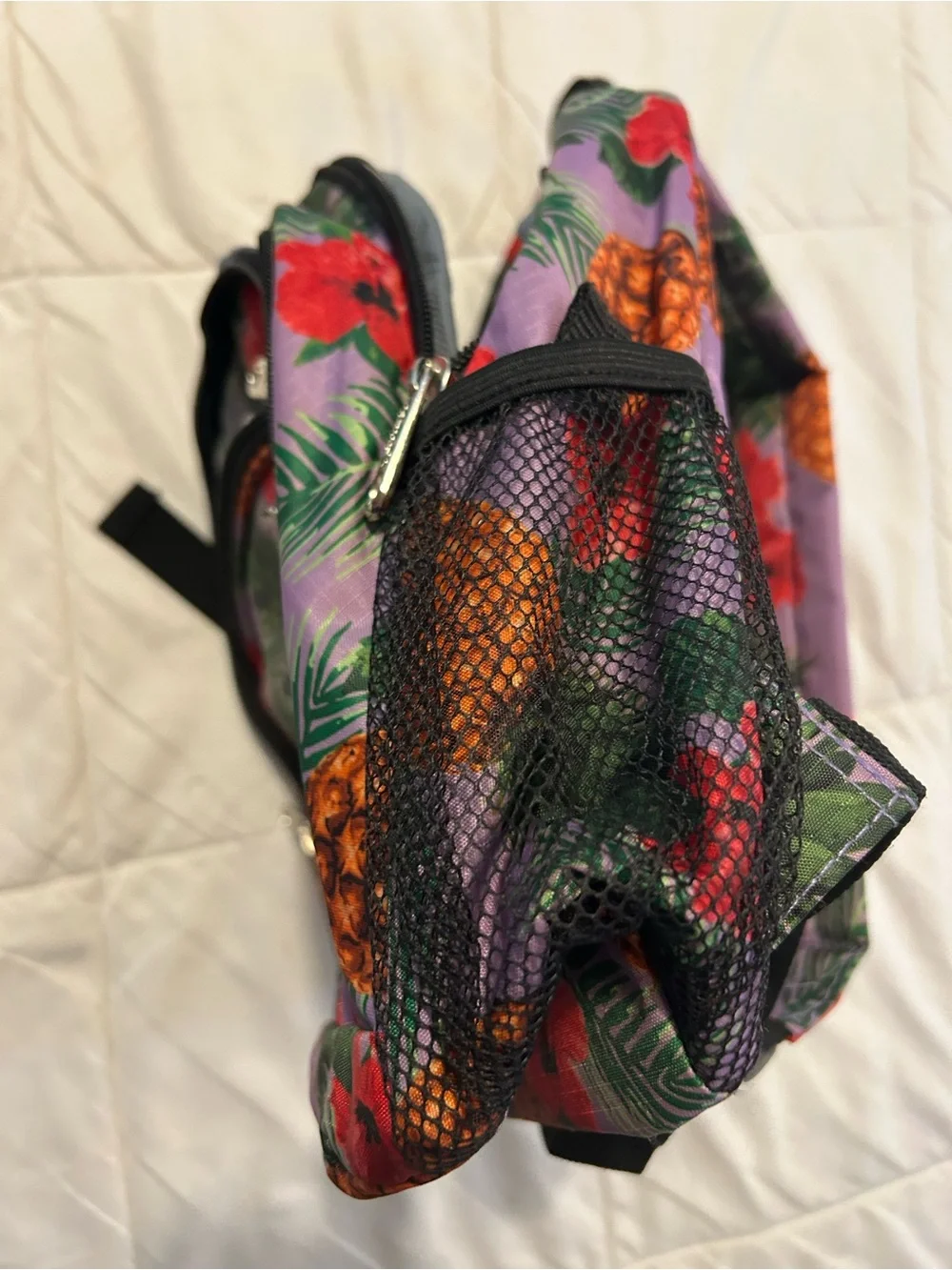 Hawaiian Pineapple Print Mini Backpack - Purple - Picture 6 of 9